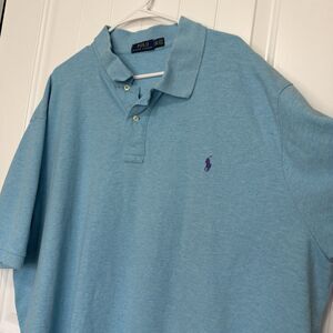 Polo Ralph Lauren Short Sleeve Shirt Blue Men’s 4XLT Purple Pony 100% Cotton